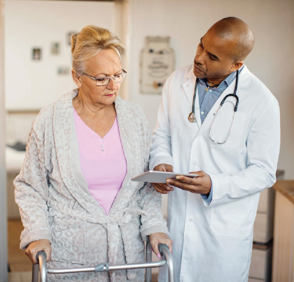 Caregiver driving a client to a medical appointment